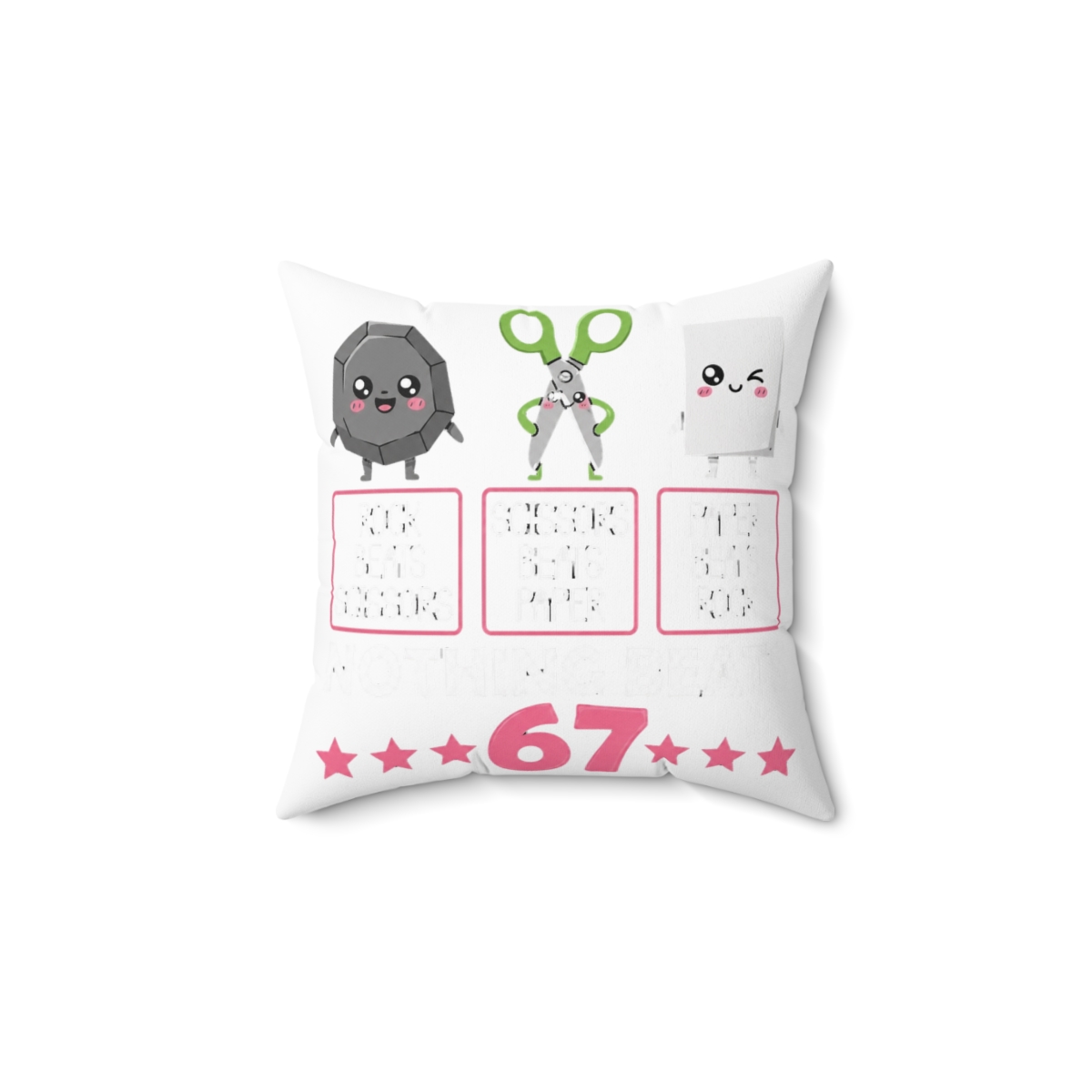 Funny Rock Paper Scissor Nothing Beats 6 7 Six Seven Meme Throw Pillow | Scissor Seven - Official Creator merchandise